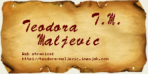 Teodora Maljević vizit kartica